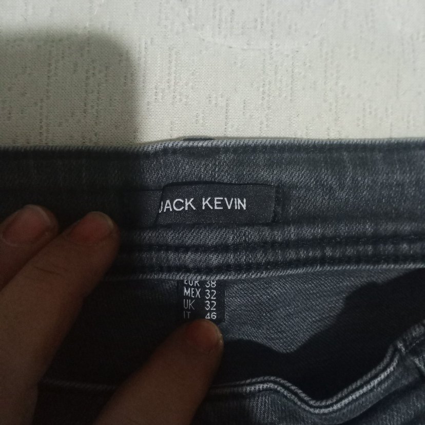 Düğmeli Gri Erkek Denim Pantolon - Görsel 4