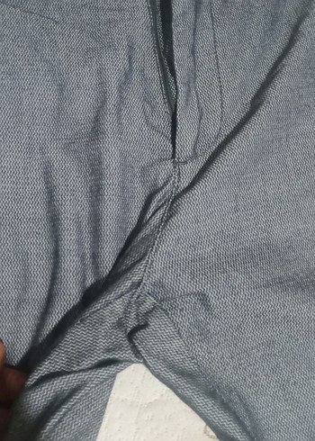 Gri keten Regular Fit Erkek Pantolon - Görsel 3