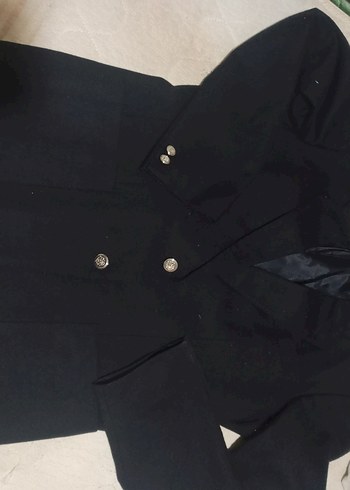 Düğmeli Siyah Kadın Blazer Ceket - Görsel 2