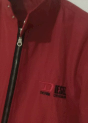 Dizaynlı Kırmızı Fermuarlı erkek mont - Görsel 2