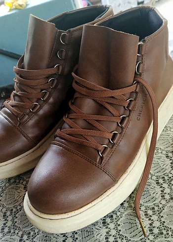 Kahverengi Parlak Bağcıklı Erkek Bot - Görsel 2