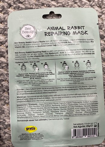 Bee Beauty  Kağıt Yüz Maskesi - Görsel 3