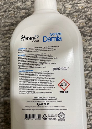 Homm Clean İyonize Damla Temizlik Sıvısı 500 ml - Görsel 2