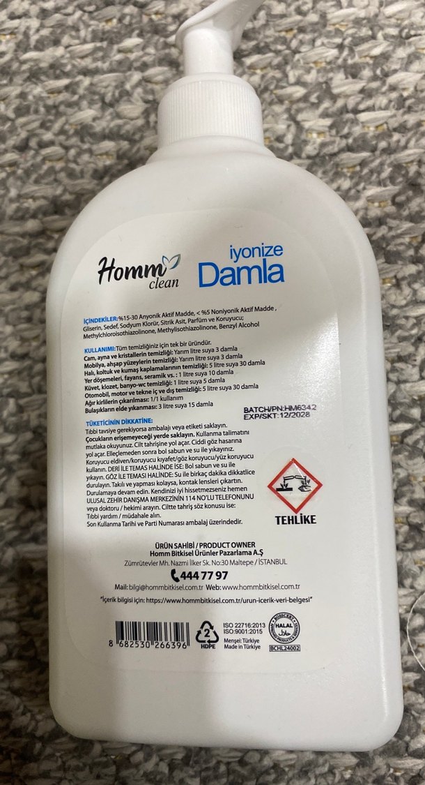 Homm Clean İyonize Damla Temizlik Sıvısı 500 ml - Görsel 2