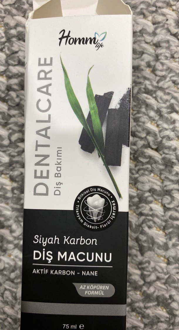 Homm Life Siyah Karbonlu Naneli Diş Macunu 75 ml - Görsel 3