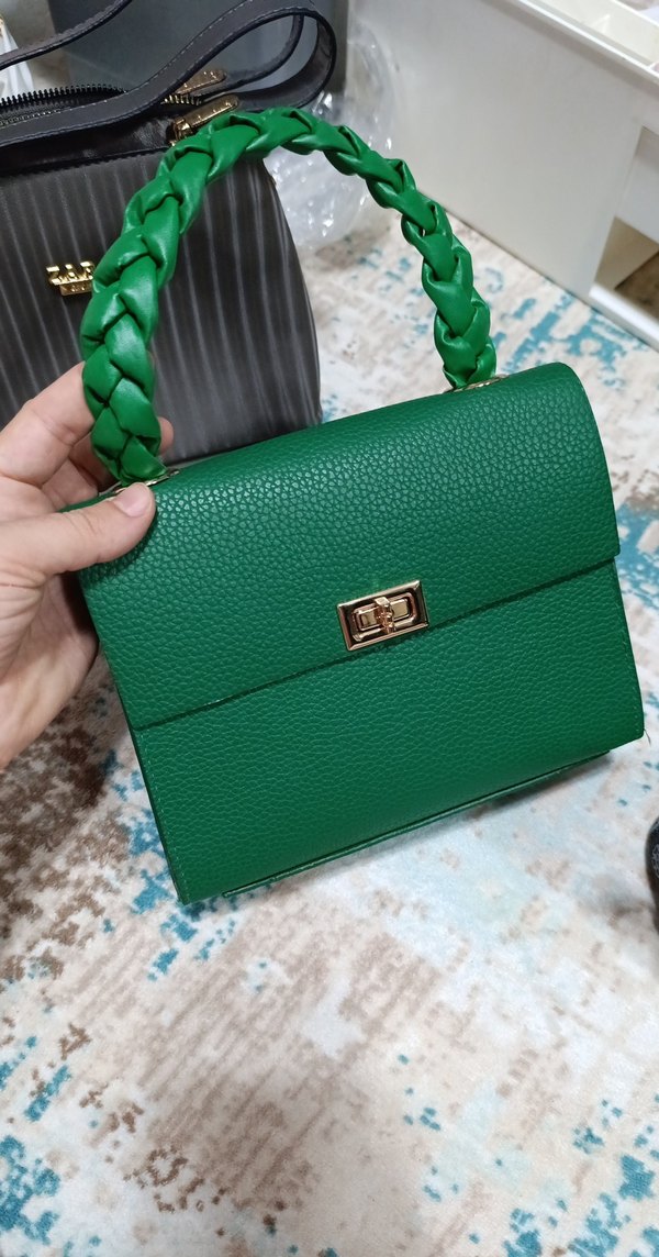 Tokalı Gri Desenli Kadın Çanta - Görsel 3