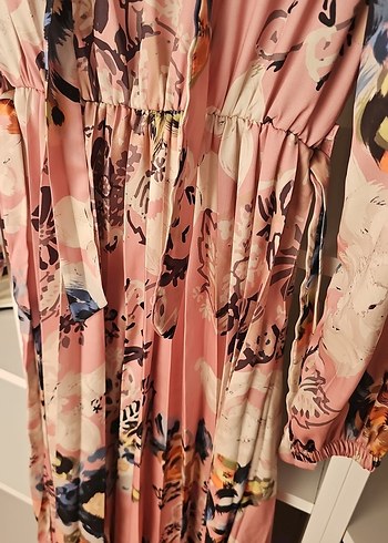 Pembe Bohem Piliseli Uzun Elbise - Görsel 4