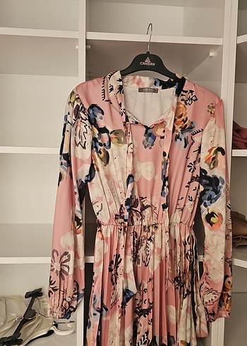 Pembe Bohem Piliseli Uzun Elbise - Görsel 2