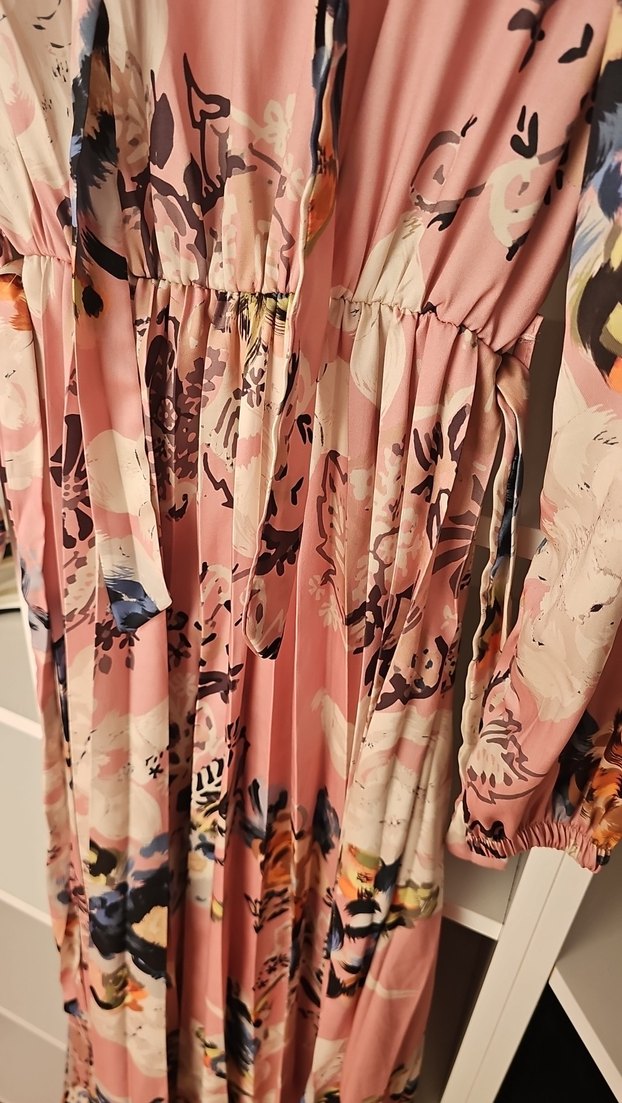 Pembe Bohem Piliseli Uzun Elbise - Görsel 4