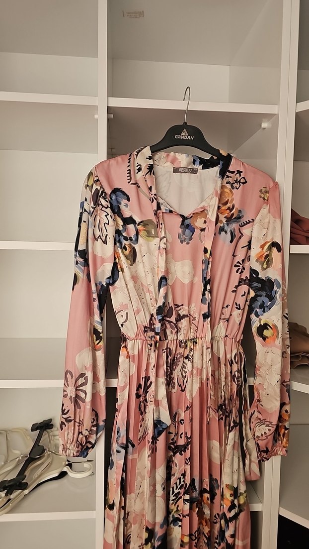 Pembe Bohem Piliseli Uzun Elbise - Görsel 2