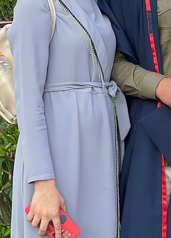 Gri tesettür elbise - Görsel 4