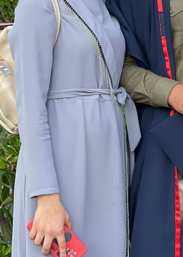 Gri tesettür elbise - Görsel 4