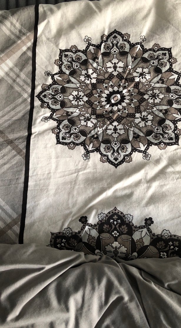 Bohem Tarz Baskılı Gri Masa Örtüsü - Görsel 2