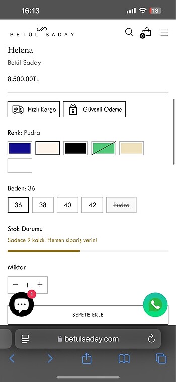 40 Beden Betül Saday Helena Abiye Pudra
