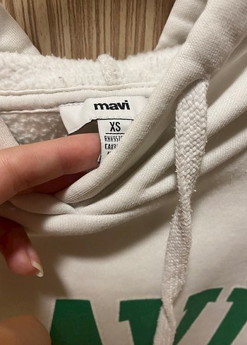 Mavi Baskılı Kadın Kapüşonlu Sweatshirt - Görsel 2