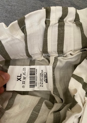 Çizgili Kemerli Hamile Şortu - Görsel 3