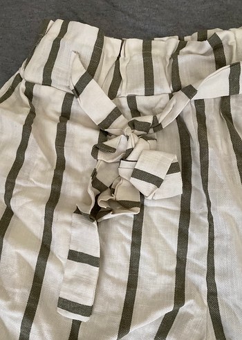 Çizgili Kemerli Hamile Şortu - Görsel 2