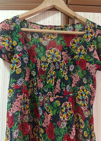 Zara Renkli vintage Bluz