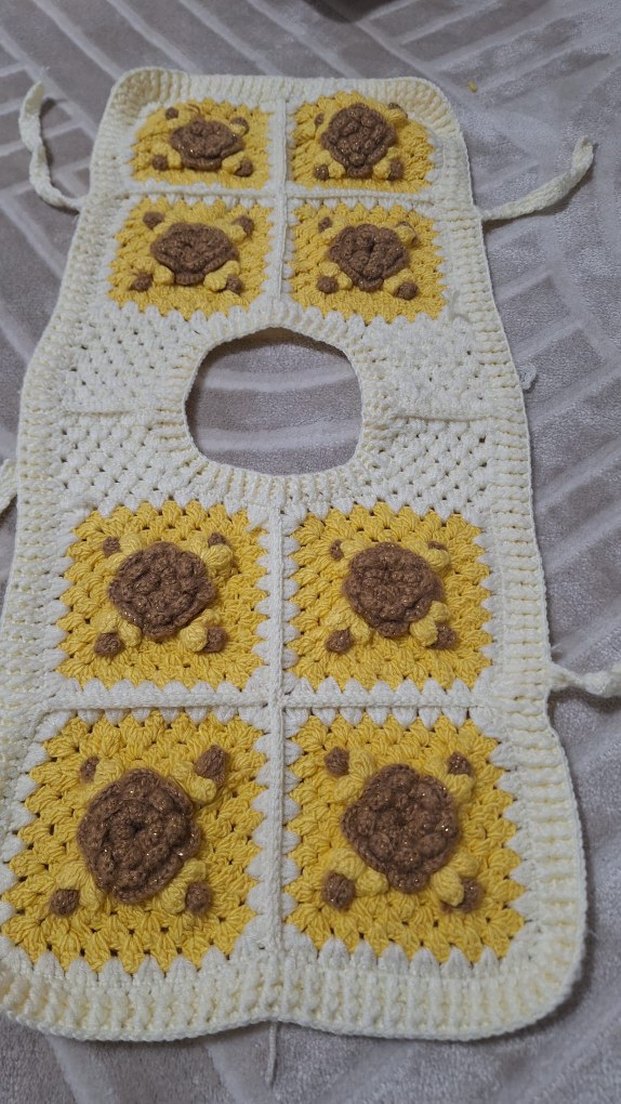 El Örgüsü Bebek Önlüğü, Sarı-Kahverengi - Görsel 3