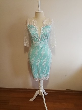 turkuaz mini elbise