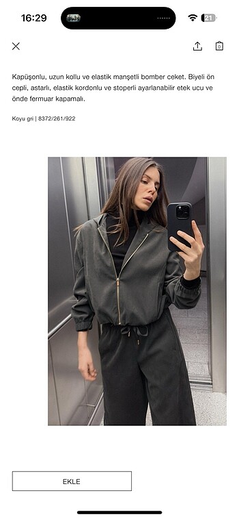 Zara Bomber Ceket