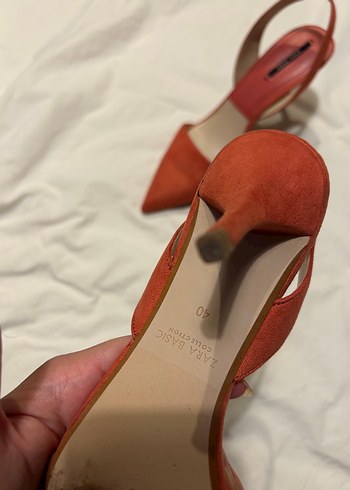 Turuncu zara stiletto sandalet - Görsel 3