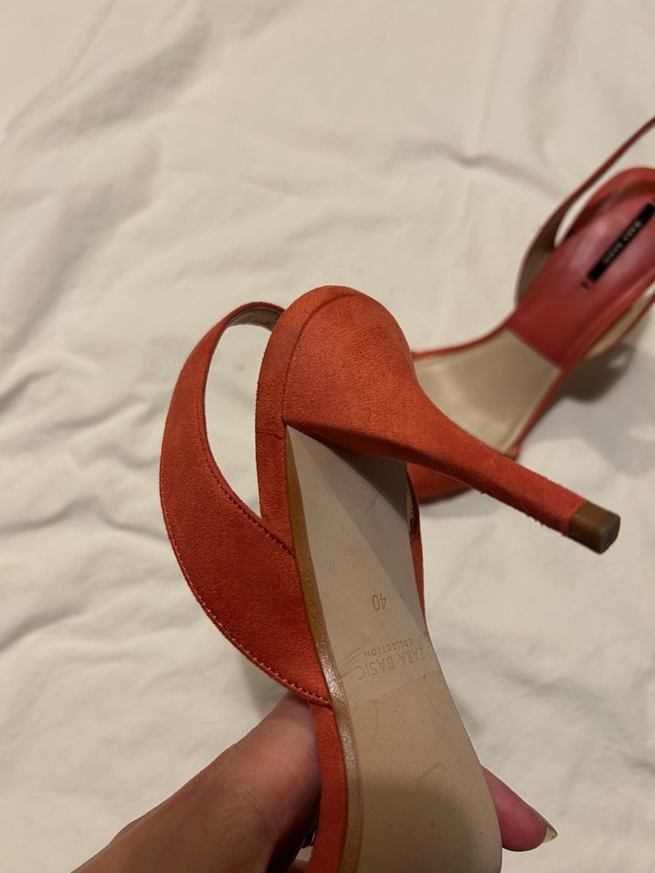 Turuncu zara stiletto sandalet - Görsel 4