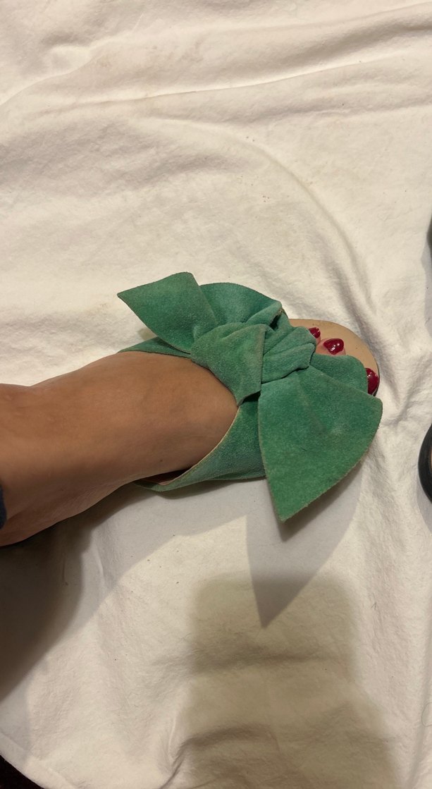 Yeşil Süet Fiyonklu Terlik - Görsel 5