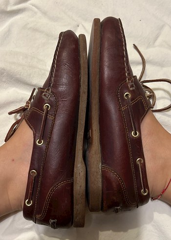 Bordo Deri Kadın Oxford Ayakkabı - Görsel 4