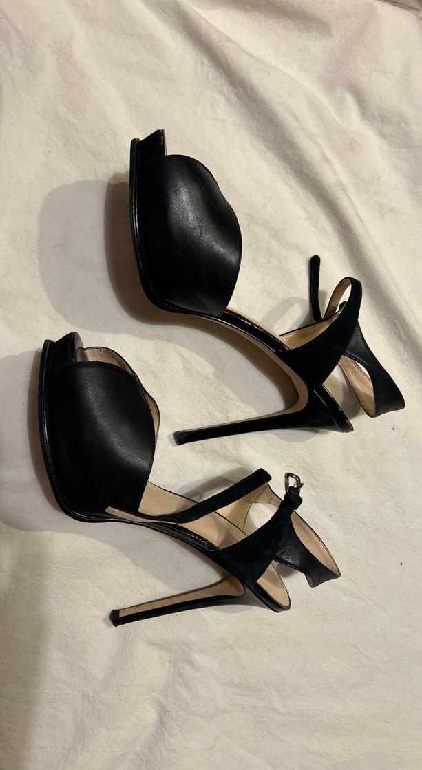 Siyah deri platform - Görsel 5