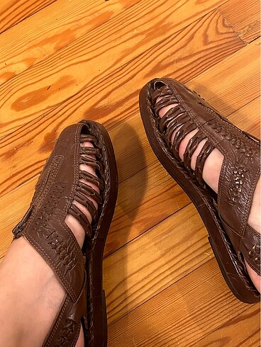 American Vintage Vintage deri sandalet