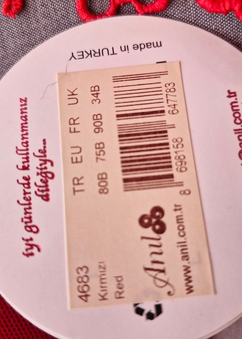 Nakışlı Kırmızı Sütyen - Görsel 5