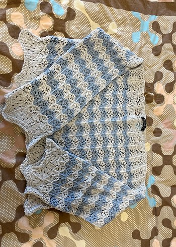 Gri Bohem Örgü Kadın Kazak - Görsel 2