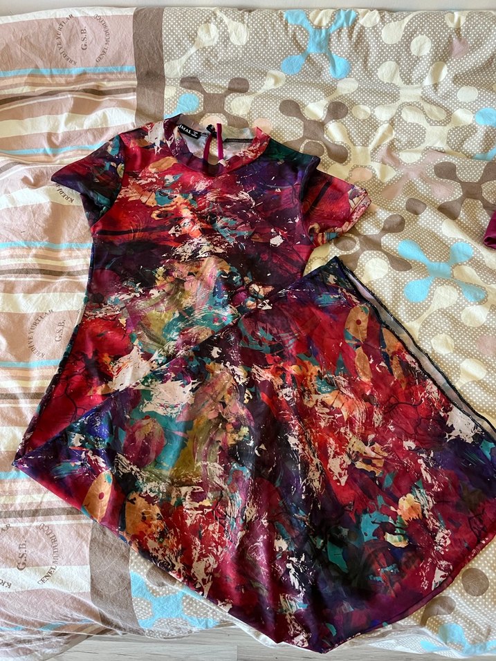 Bordo Drapeli Straplez Uzun Elbise - Görsel 3