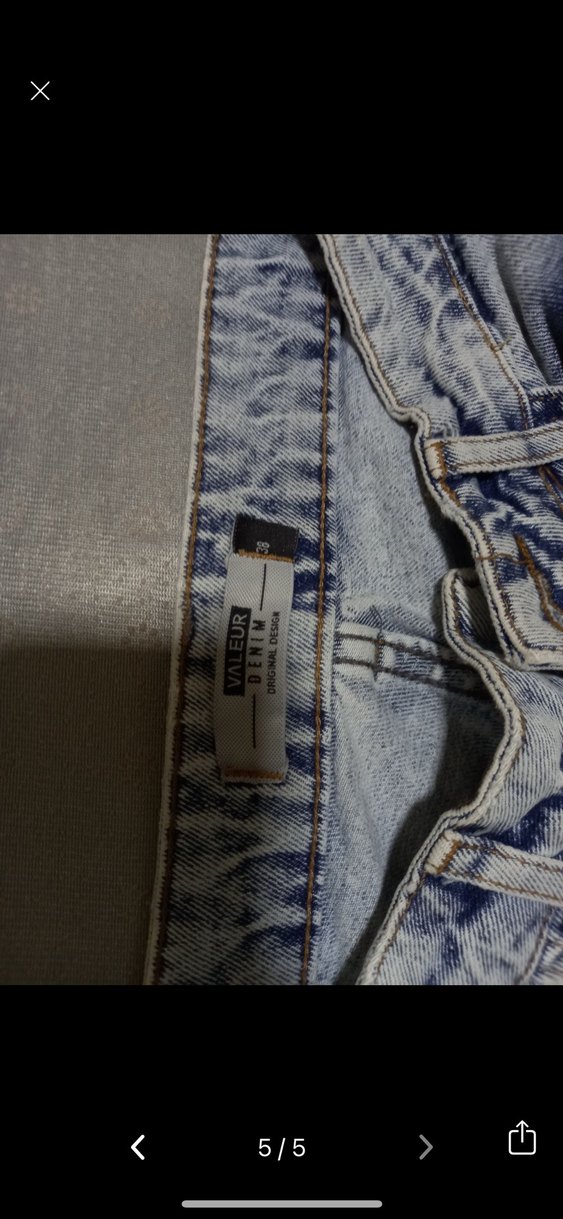 Kadın Gri Bol Kesim Midi Denim Jean - Görsel 5