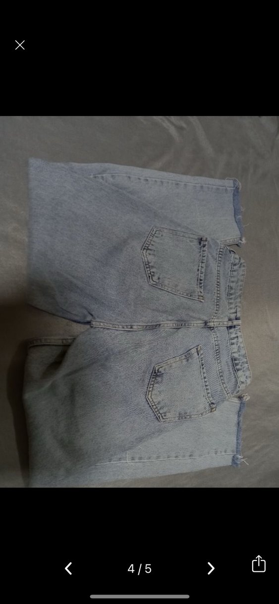 Kadın Gri Bol Kesim Midi Denim Jean - Görsel 4