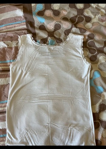 Dantel Detaylı Beyaz Bohem Kadın Atlet - Görsel 3