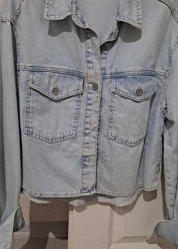 Düğmeli Kadın Denim Ceket - Görsel 2