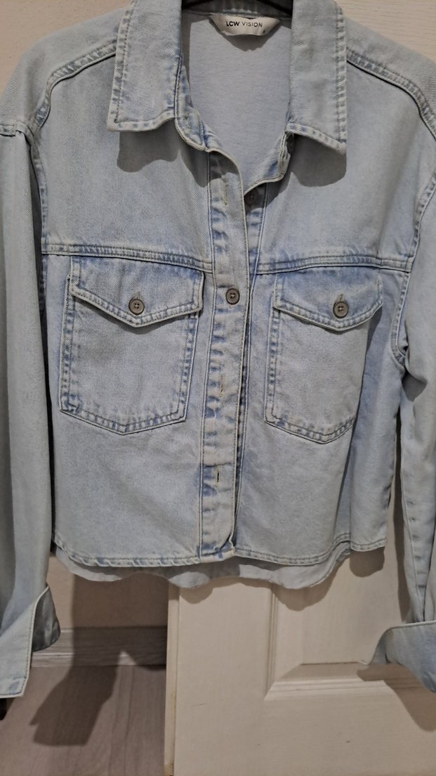 Düğmeli Kadın Denim Ceket - Görsel 2