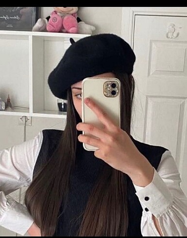 Zara yün bere ressam şapka siyah