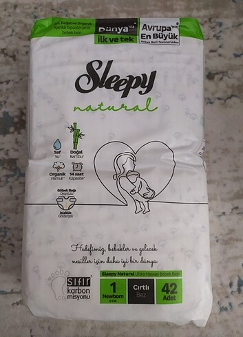 Sleepy Natural Bebek Bezi 1 Numara 2 paket