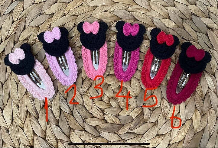 Diğer Amigurumi Minnie Mouse Çıt Çıt Örgü Toka
