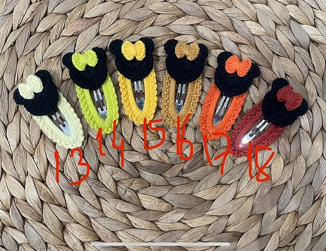 Beden çeşitli Renk Amigurumi Minnie Mouse Çıt Çıt Örgü Toka