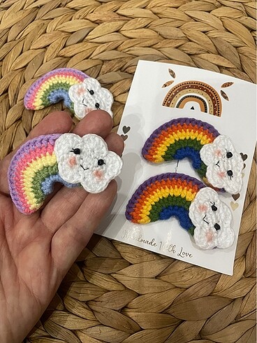  Beden Gökkuşağı Amigurumi Örgü Çıt Çıt Toka