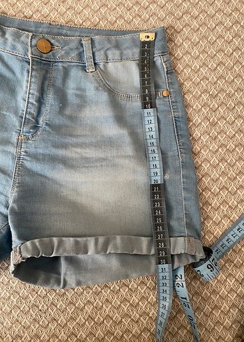 36 Beden mavi Renk Mavi Mini Denim Şort