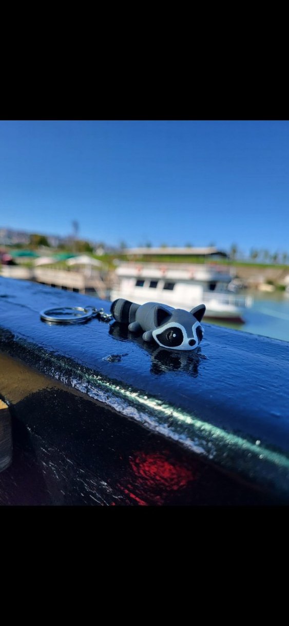 Gri Rakun Figürlü  Anahtarlık - Görsel 2