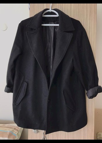 Siyah Klasik kadın Kaban - Görsel 5