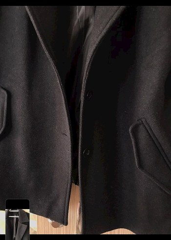 Siyah Klasik kadın Kaban - Görsel 2