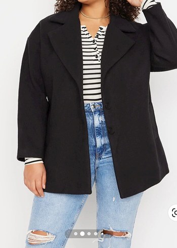 Siyah Klasik kadın Kaban - Görsel 7