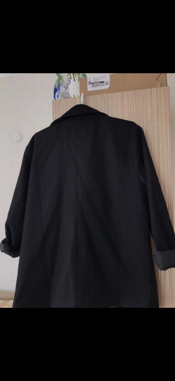 Siyah Klasik kadın Kaban - Görsel 3